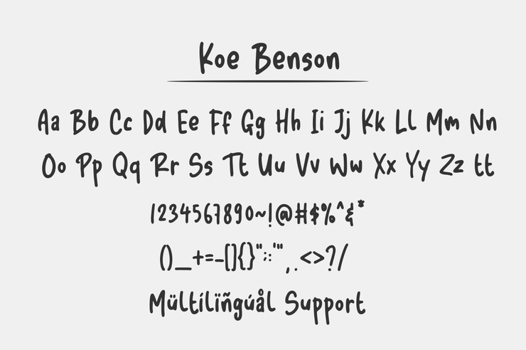 Koe Benson字体 2