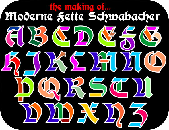 Moderne 3D Schwabacher字体 1