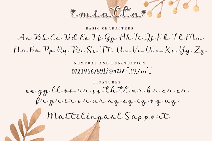 Miatta字体 10