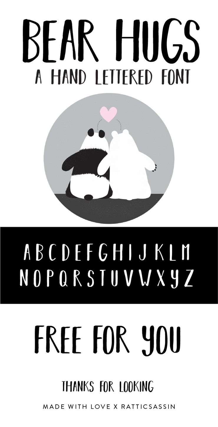 BEAR HUGS BY RATTICSASSIN字体 1