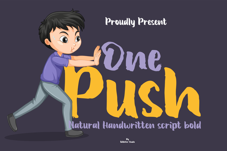 One Push字体 1