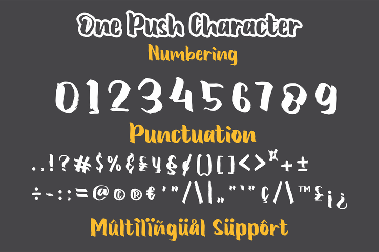 One Push字体 3