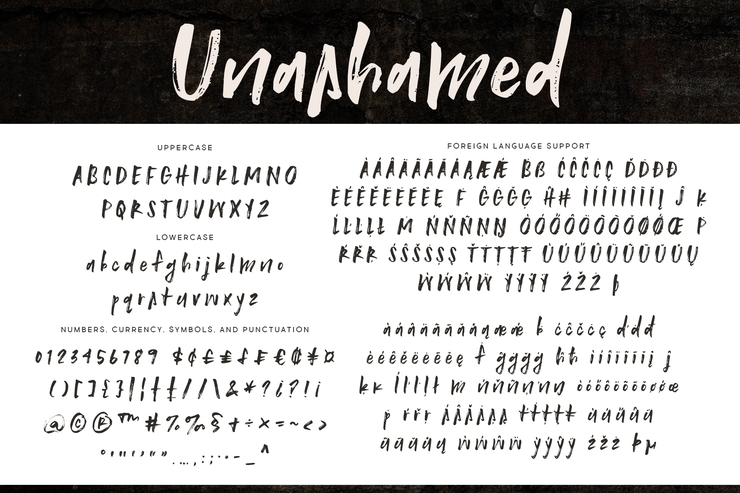 Unashamed字体 3