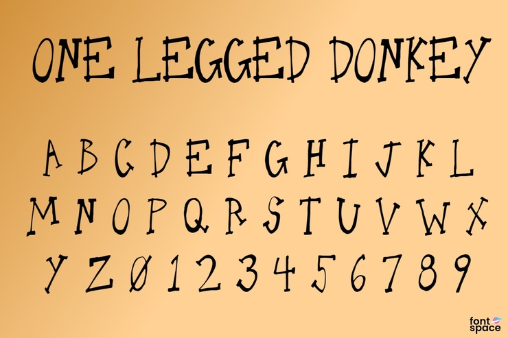 One Legged Donkey字体 1