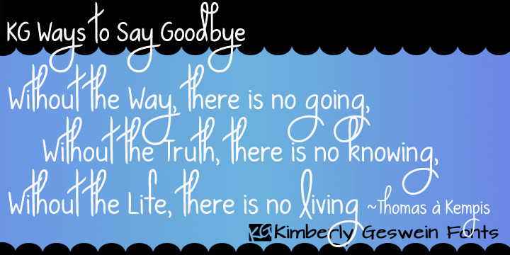 KG Ways to Say Goodbye字体 1