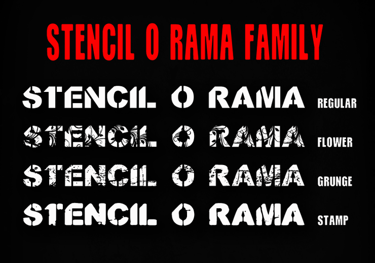 CF Stencil O Rama Stamp字体 1
