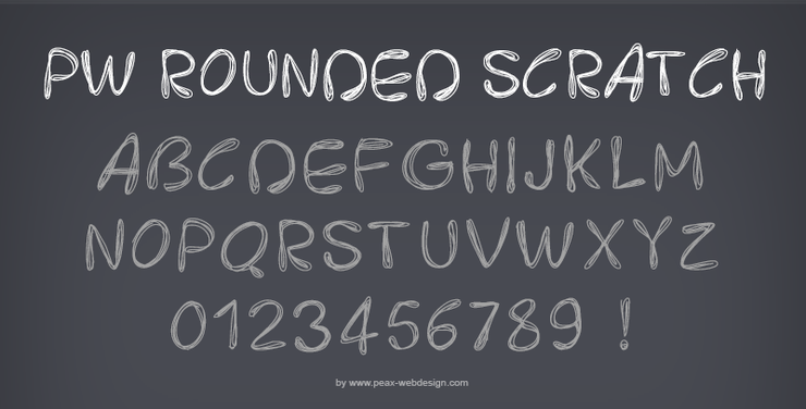 PWRoundedScratch字体 1