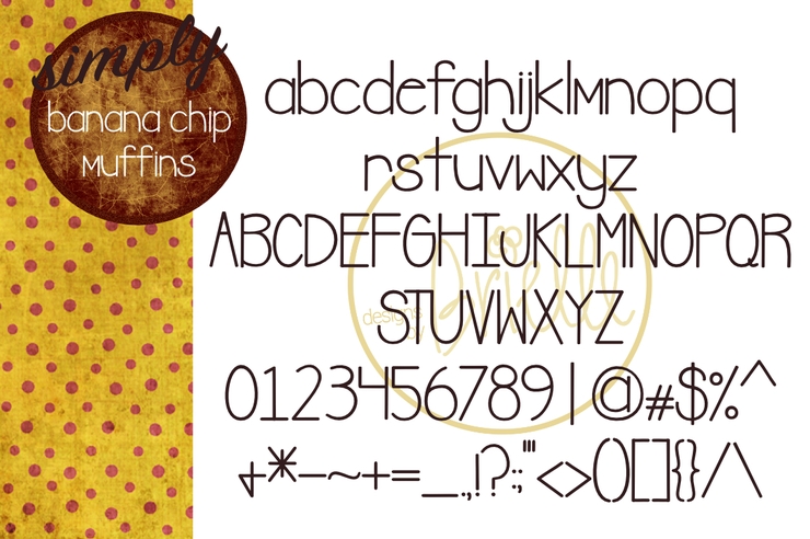 Banana Chip Muffins字体 2