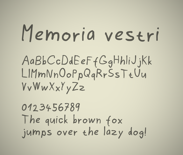 Memoria vestri字体 2
