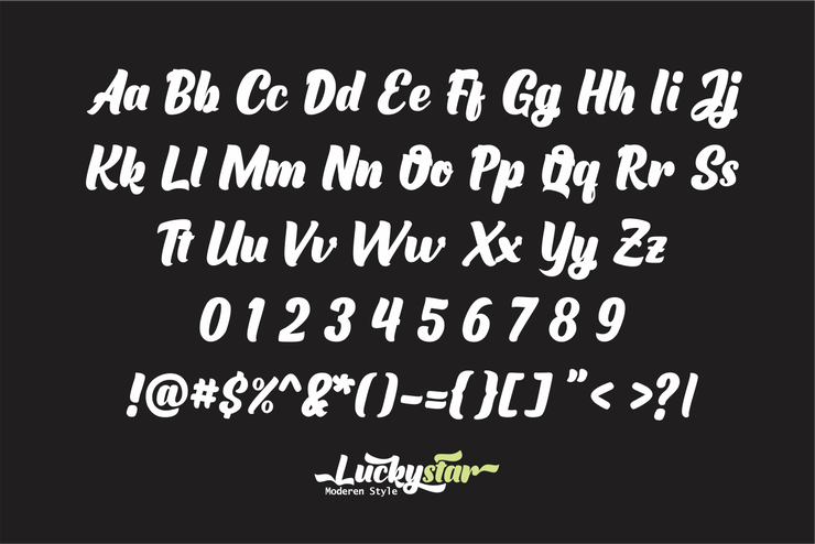 Luckystar字体 9