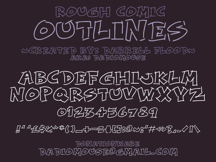 Rough Comic Outlines字体 1