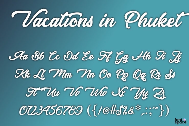 Vacations in Phuket字体 1
