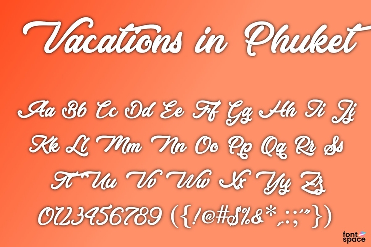 Vacations in Phuket字体 2