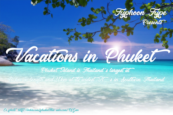 Vacations in Phuket字体 3