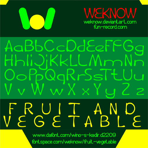 fruit vegetable字体 1