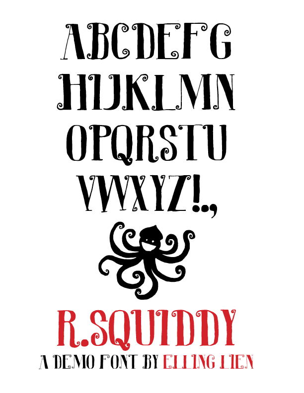 R. Squiddy字体 1