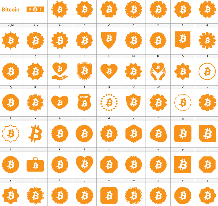 Font Bitcoin Color字体 1