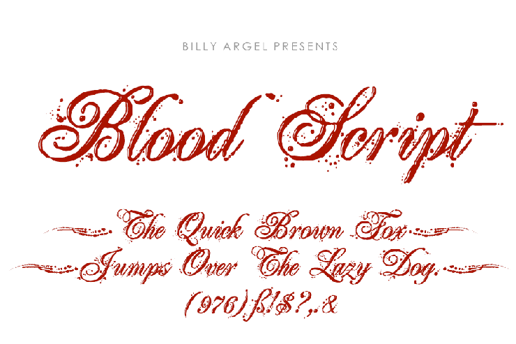 Blood Script Italic Personal Us字体 2
