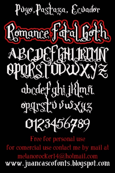 Romance Fatal Goth字体 3