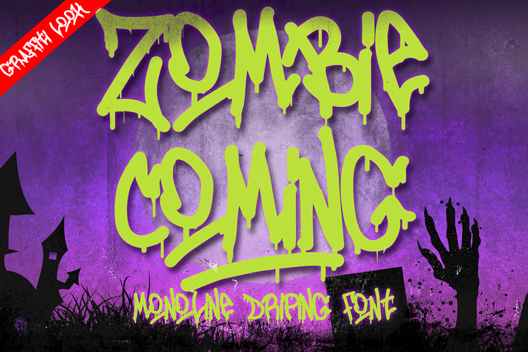 Zombies Coming Graffiti字体 6