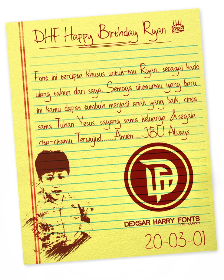 DHF Happy Birthday Ryan字体 3