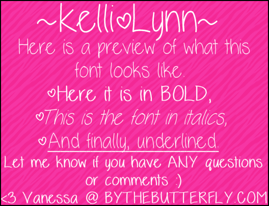 KelliLynn字体 1