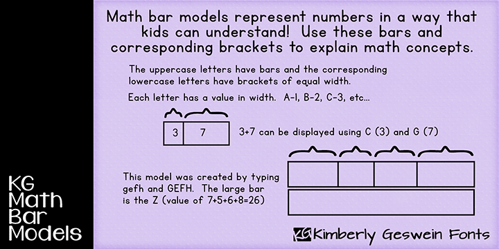 KG Math Bar Models字体 1