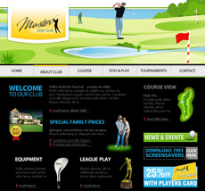高尔夫俱乐部绿色flash模板
