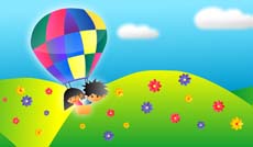 热气球飞行flash卡通动画