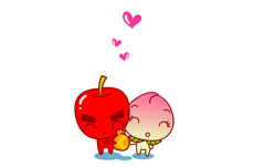 苹果跟桃子flash爱心动画