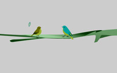 站在树枝上的两只鸟flash动画