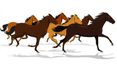 一群马奔跑flash动画素材