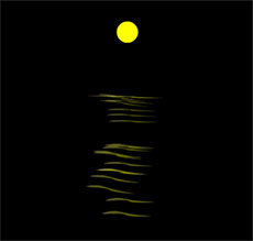 晚上月亮水中倒影flash动画