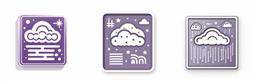 线性紫色天气预报图标下载