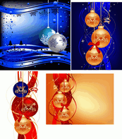 4款圣诞节装饰球矢量图