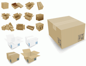 纸盒纸箱矢量素材