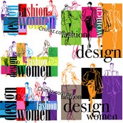 时尚女性海报设计矢量图