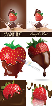 巧克力草莓矢量素材下载