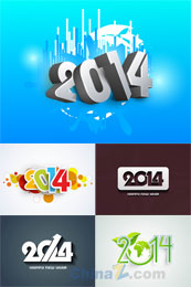 2014创意新年矢量背景图