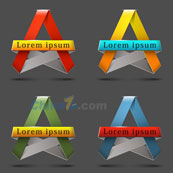 五角星折纸标签矢量设计