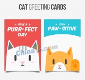 可爱猫咪祝福卡片矢量