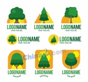 创意绿色树木标志矢量图