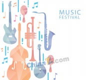 彩色乐器音乐节海报