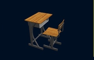 课桌椅3Dmax模型设计
