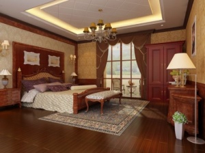 中式复古卧室模型设计