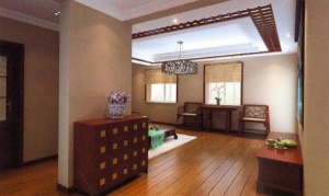 中式客厅玄关3D模型设计