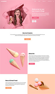 粉色甜美冰淇淋店网站模板
