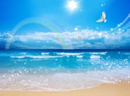 海边彩虹沙滩图片下载