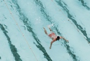 游泳池里游泳的男人图片