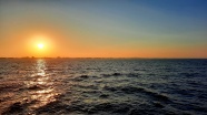 海平面落日景观图片
